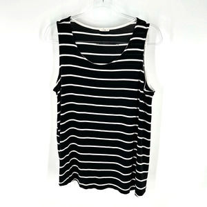 e. Luna Black White Sleeveless Tank Top Round Neck Super Soft Women's Size 1X